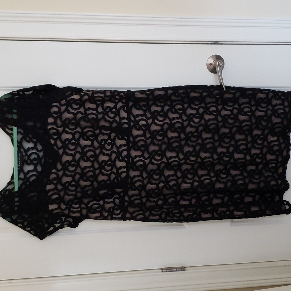 Lane Bryant Black Lace Overlay Short Sleeve Dress - Size 20